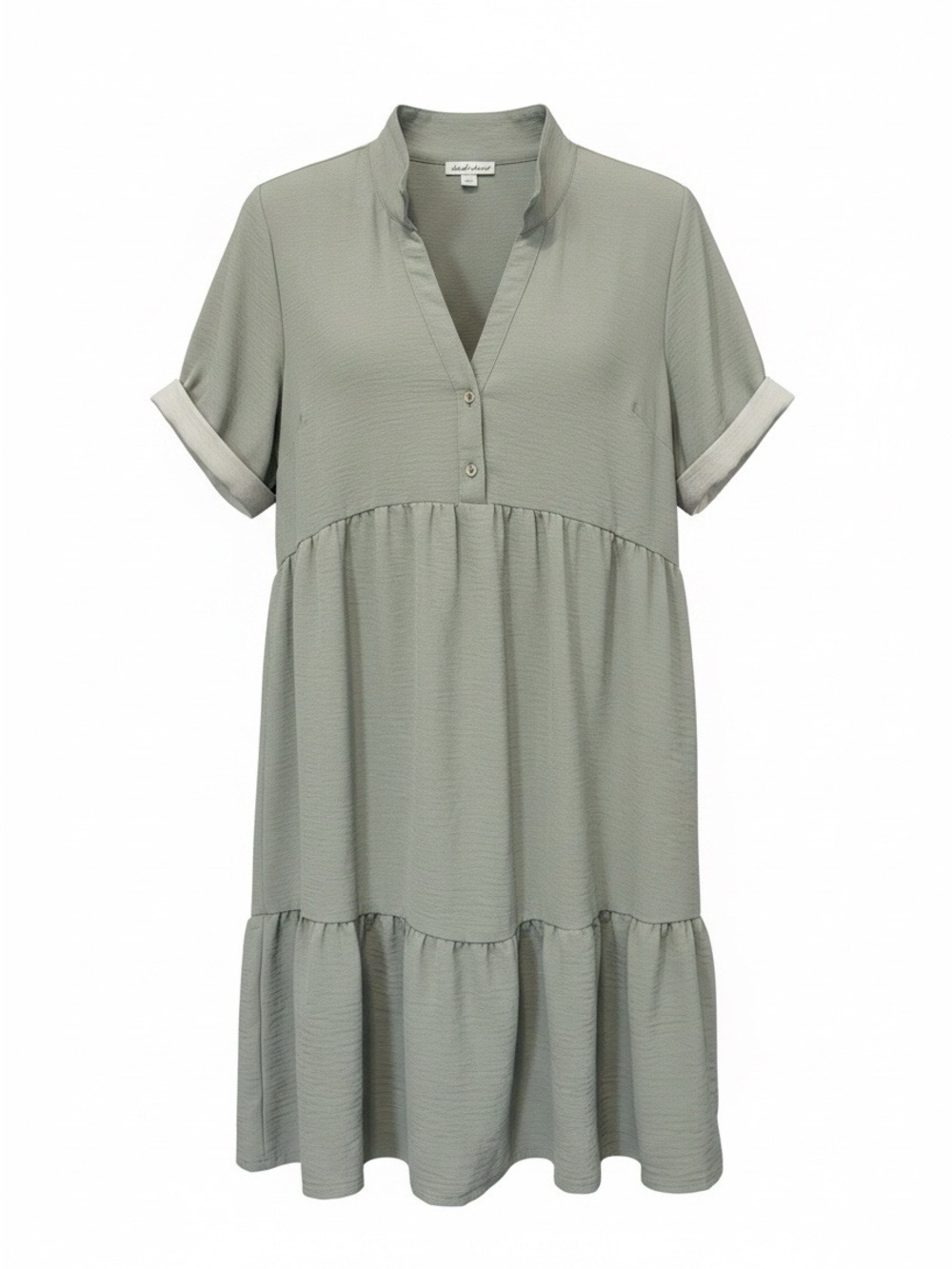 Derek Heart Sage Green Button-Front Shirt Dress